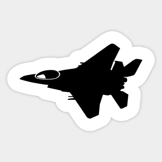 Flying Army Jet Plane Silhouette Sticker by AustralianMate